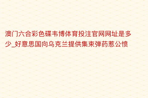 澳门六合彩色碟韦博体育投注官网网址是多少_好意思国向乌克兰提供集束弹药惹公愤
