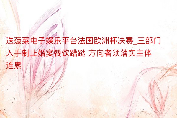 送菠菜电子娱乐平台法国欧洲杯决赛_三部门入手制止婚宴餐饮蹧跶 方向者须落实主体连累